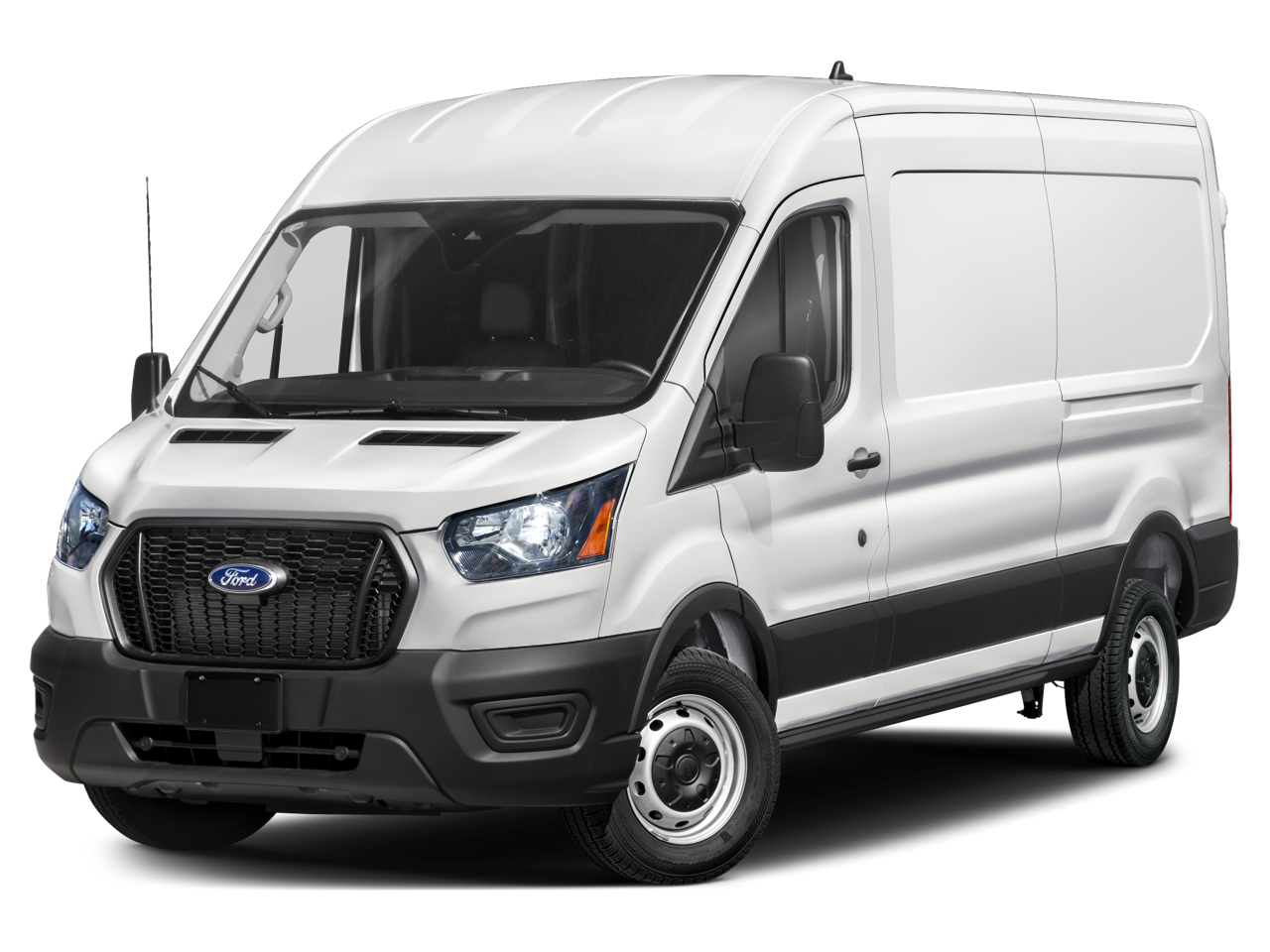 2025 Ford Transit Cargo Van T-250 148" Med Rf 9070 GVWR RWD in Oxford White — front three-quarter view