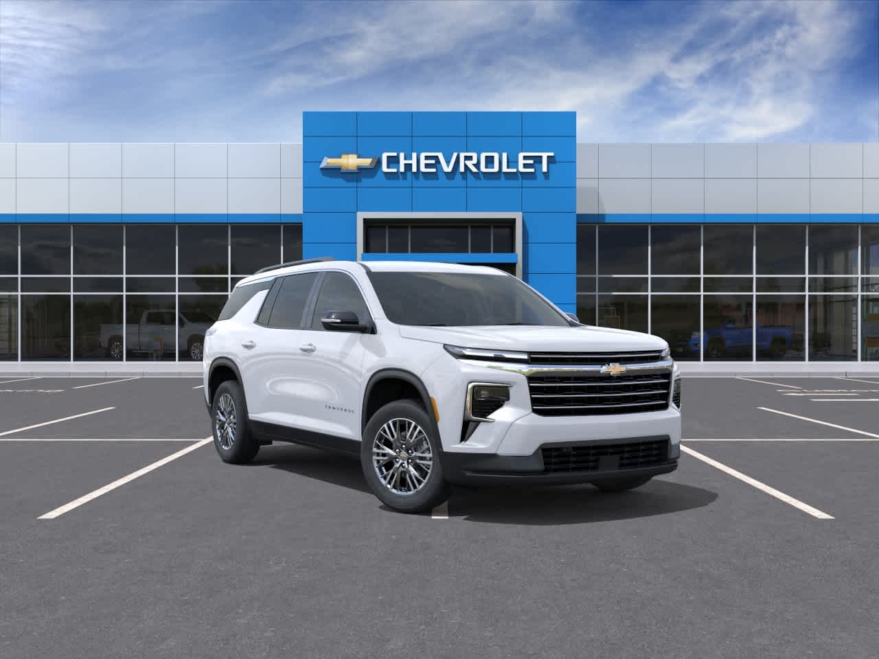 2026 Chevrolet Traverse FWD LT in Summit White — front three-quarter view